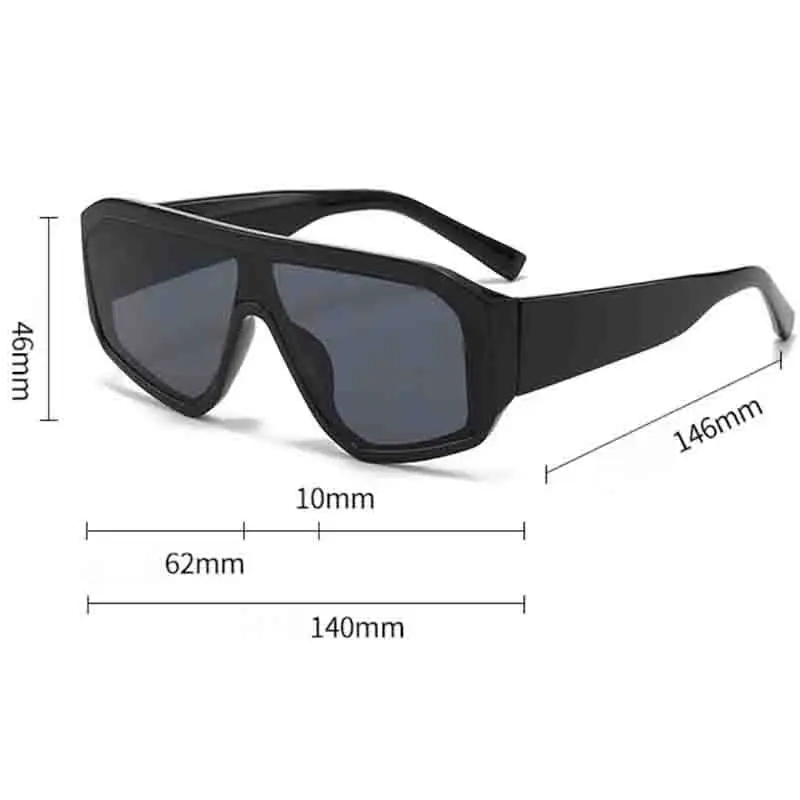 New Y2K Large Frame Joined Body Square Sunglasses Women\'s Brand Designer Movement Sun Glasses Men Outdoor Cycling Eyewear UV400