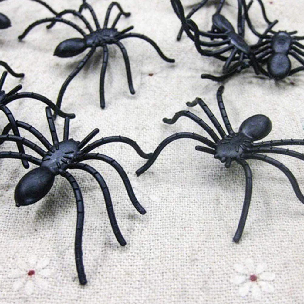 30 Pcs Soft Spider Toy Halloween Decors Make up Decorations Plastic Spooky Props Prank Joke Toys