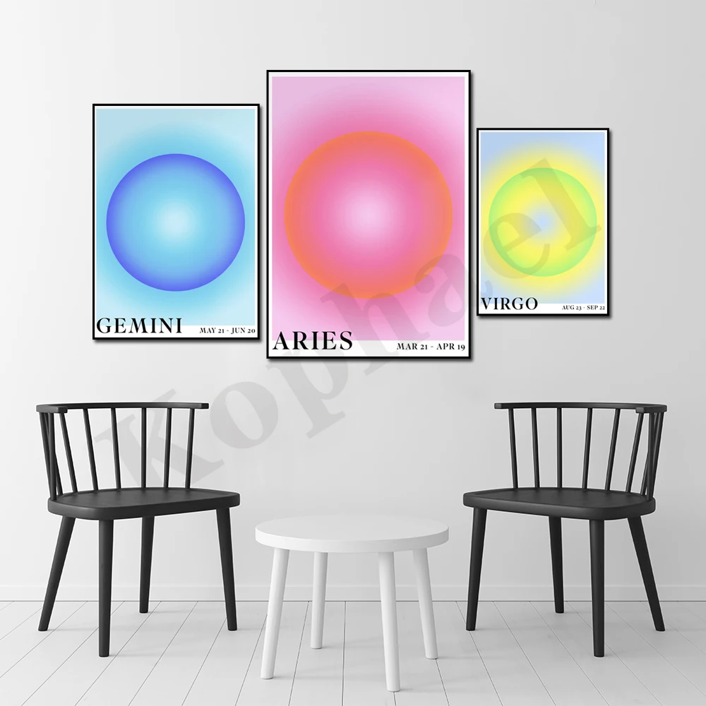 Zodiac Abstract Colorful Gradient Halo Poster