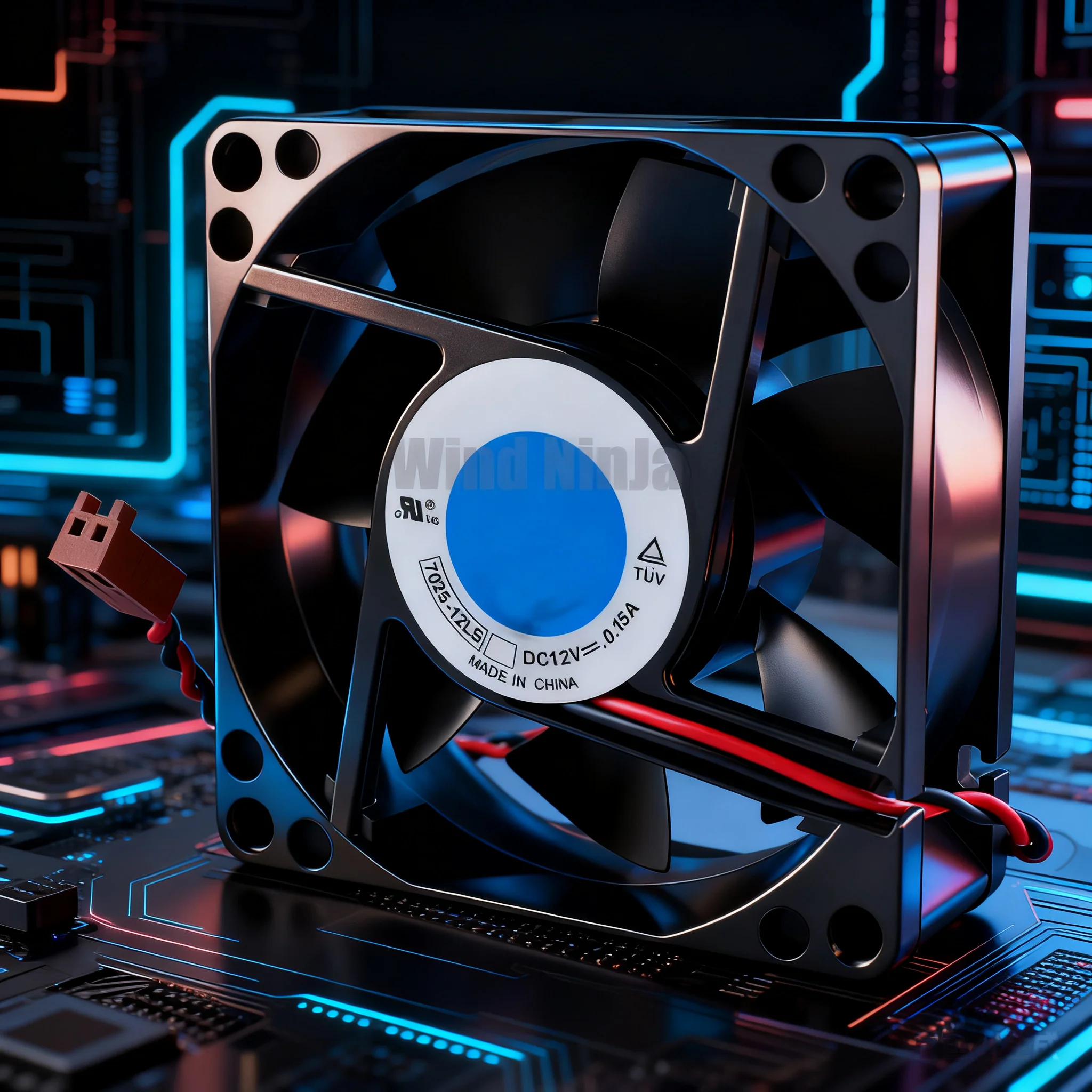 7025-12LS 7cm 70mm Cooling Fan 70x70x25mm DC12V 0.15A 2-Pin Computer Case Fan for Chassis CPU Power Supply