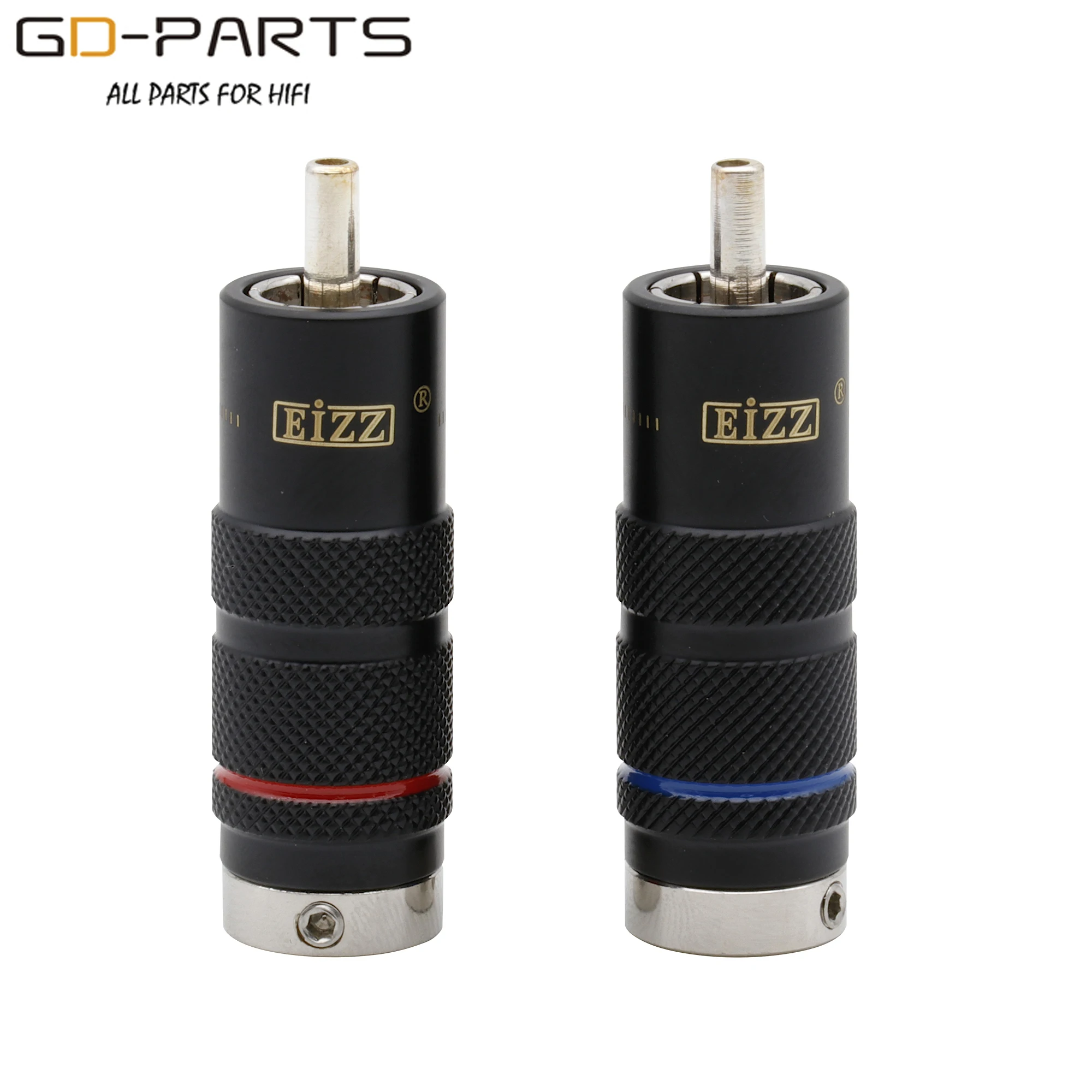 

EIZZ Rhodium Plated Phosphor Bronze Male RCA Coaxial Plug Connector Adapter Copper Pin PTFE Insulator Hifi Audio Video Signal