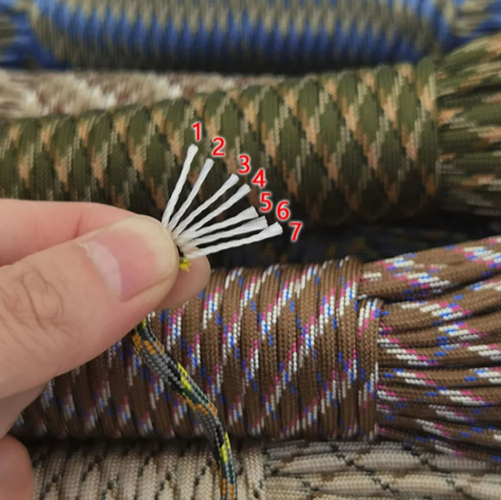 1pcs 550 Paracord Parchute Cord Lanyard Mil Spec Type III 7 Strand Core 100 FT Color 109-138