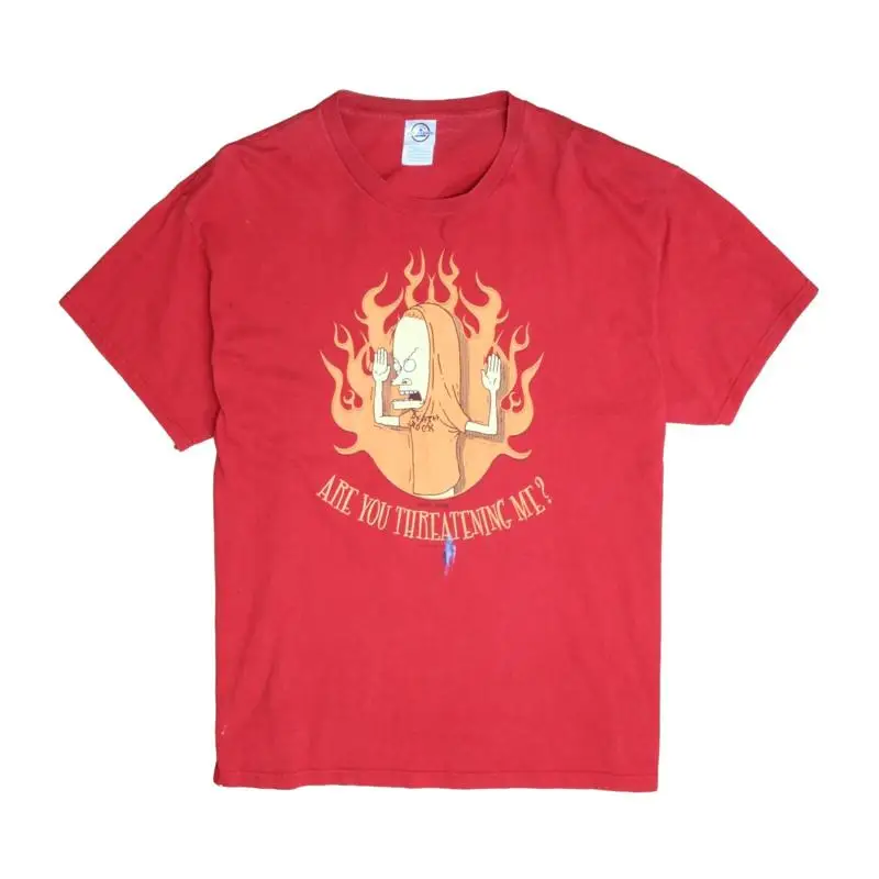 Vintage Beavis And Butthead Are You Threatening Me T-Shirt Size XL Cartoon 2004