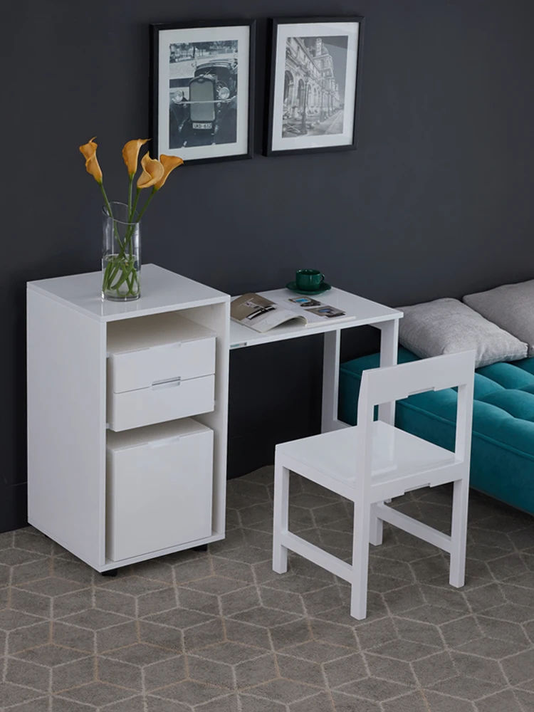 Bookcase integrated desk small apartment study folding household telescopic computer corner combination