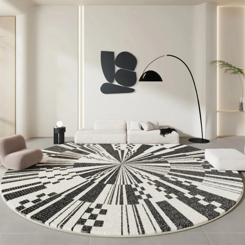 Carpet for Living Room Minimalist Decor Black White Bedroom Fluffy Soft Rugs Home Large Area Round Plush Floor Mats Ковер Tapis