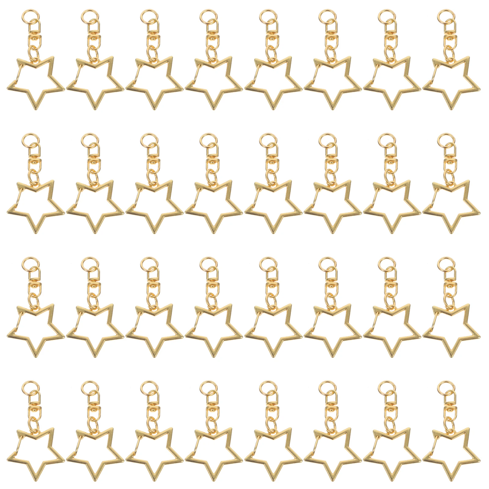 60pcs Star Shaped Keychain Snap Hooks Metal Swivel Clips Diy Craft Accessories Durable For Pendant Lanyard Key Rings Bulk