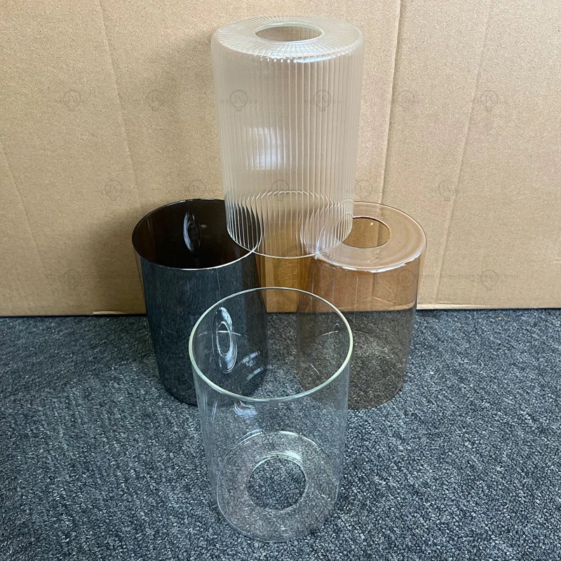 

Cylindrical glass lampshade replacement E27E26 screw mouth transparent glass lampshade vanity table lamp wall lamp pendant light