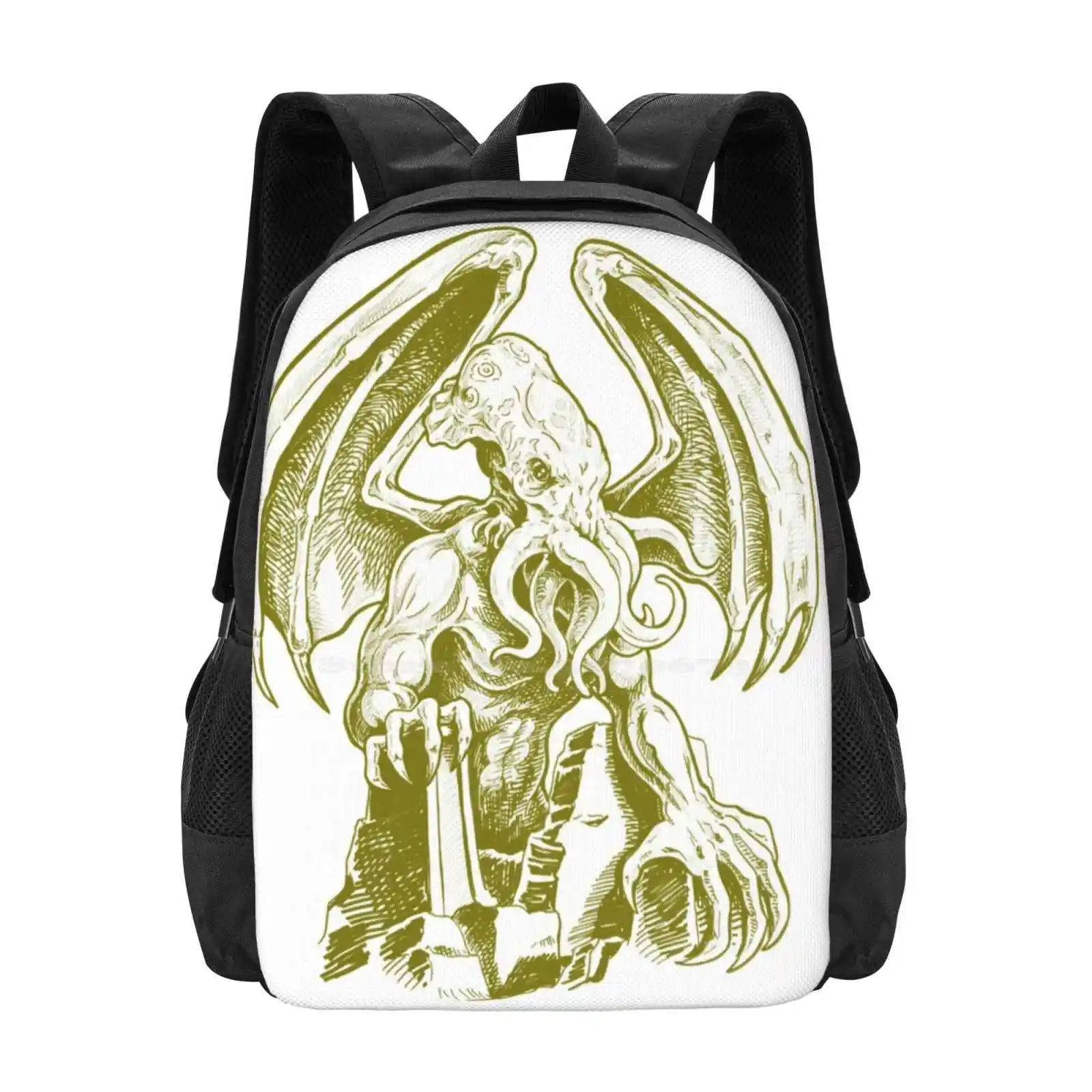 Cthulhu Pattern Design Bag Student'S Backpack Cthulhu Lovecraft Horror