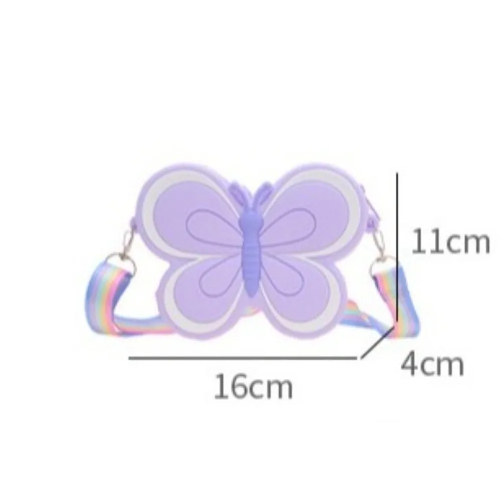 Butterfly Shape Cartoon Children's Bag Silicone Candy Color Butterfly Crossbody Bag Lightweight Waterproof Mini Shoulder Bag