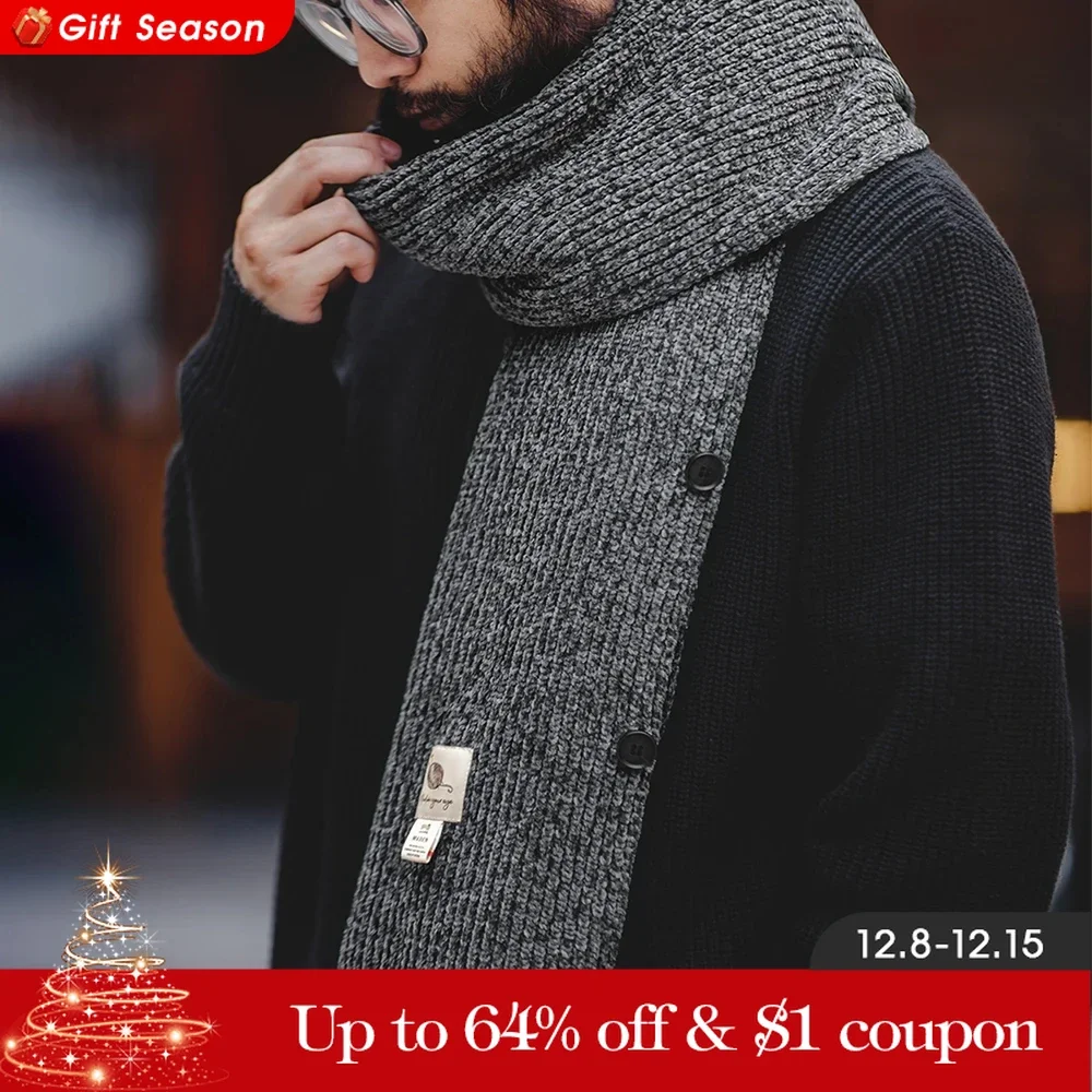 Maden Chenille Multifunctional Knitted Scarf Casual Grey Warm Waistcoat Men\'s 2023 Autumn Winter Designer Scarves Brand Vest