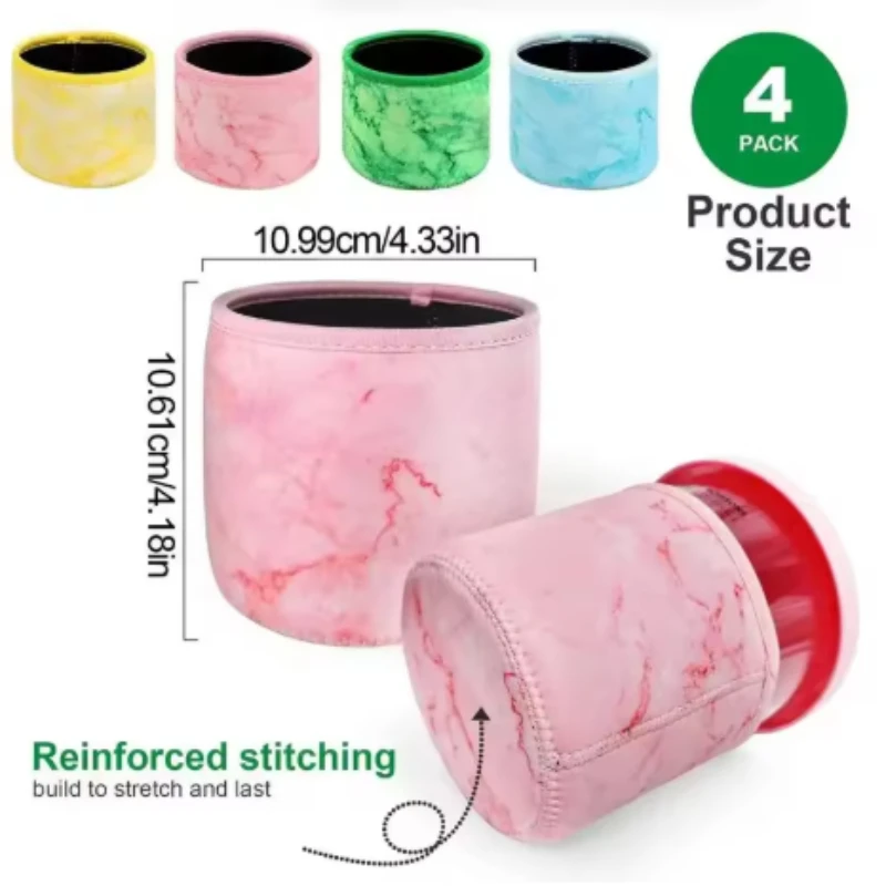 24OZ Ice Cream Neoprene Sleeve For Ninja Creami Deluxe Series NC501NC500 4PCS 4pcs/set Ice Cream Neoprene Covers