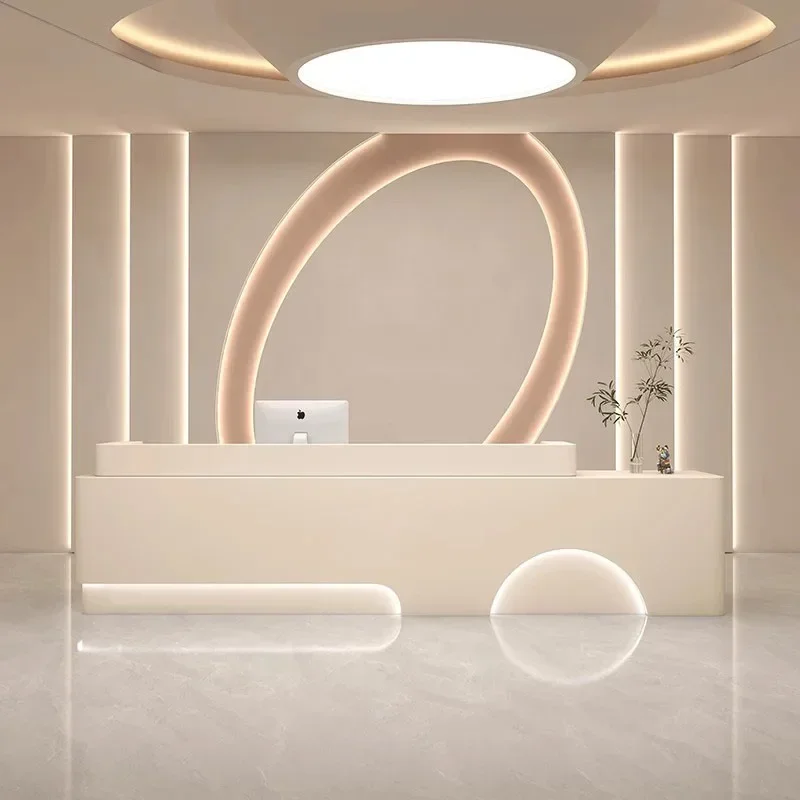 

Organizers Church Pulpit Salon Reception Desk Lectern White Retail Podium Stand Register Counter Executive Trendy Furniture