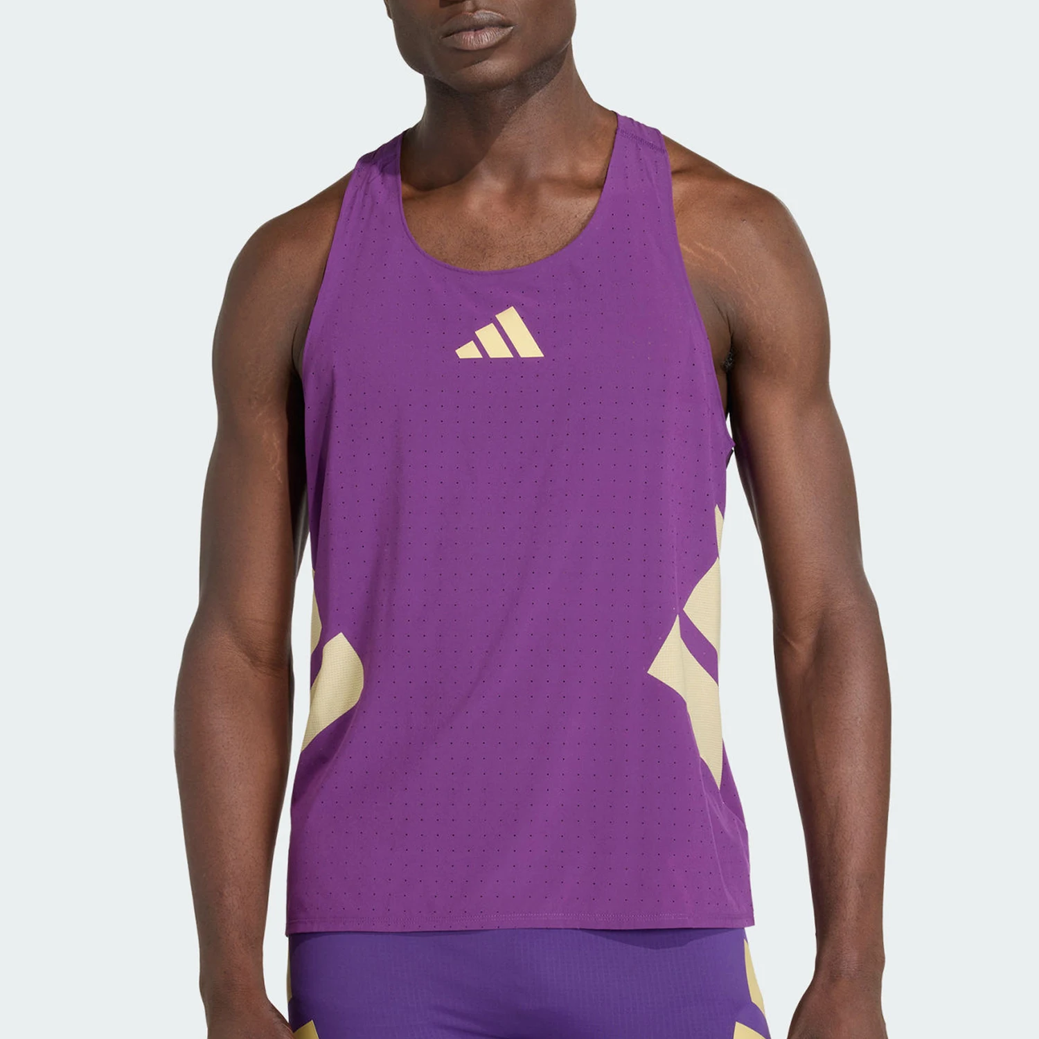 Adidas genuine summer men's running sports slim fit round neck vest T-shirt KA6119