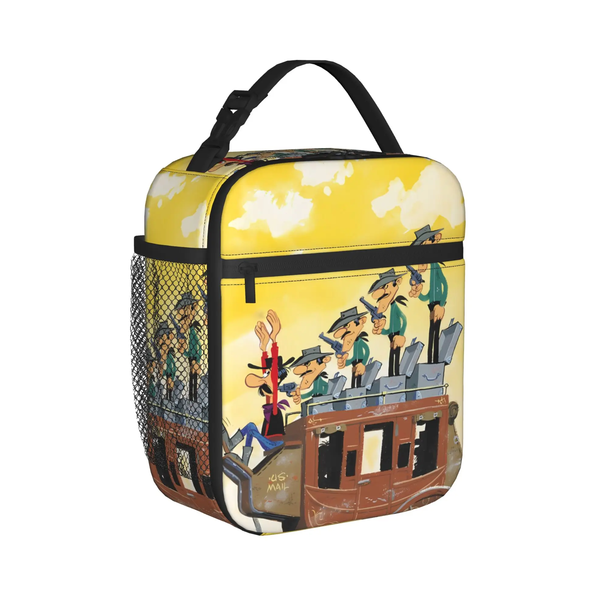Lucky Luke Cartoon Comics Lunch Bag  School Lunch Box For Child Casual Graphic Tote Food Bags Waterproof Portable Cooler Bag