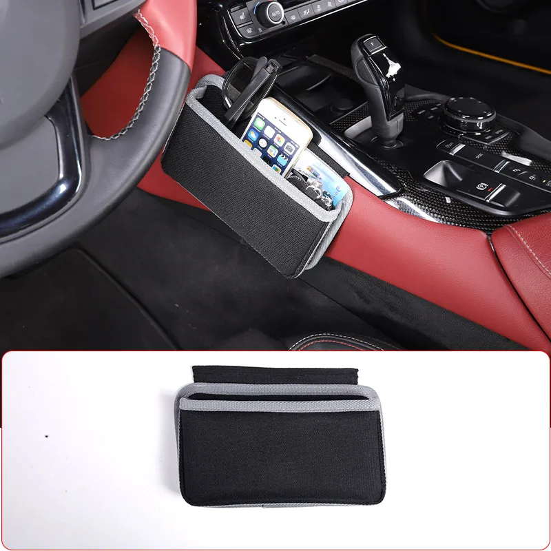 

For Toyota GR Supra MK5 A90 2019-2022 Car Center Control Side Storage Bag Multi-function Mobile Phone Storage Bag Accessories