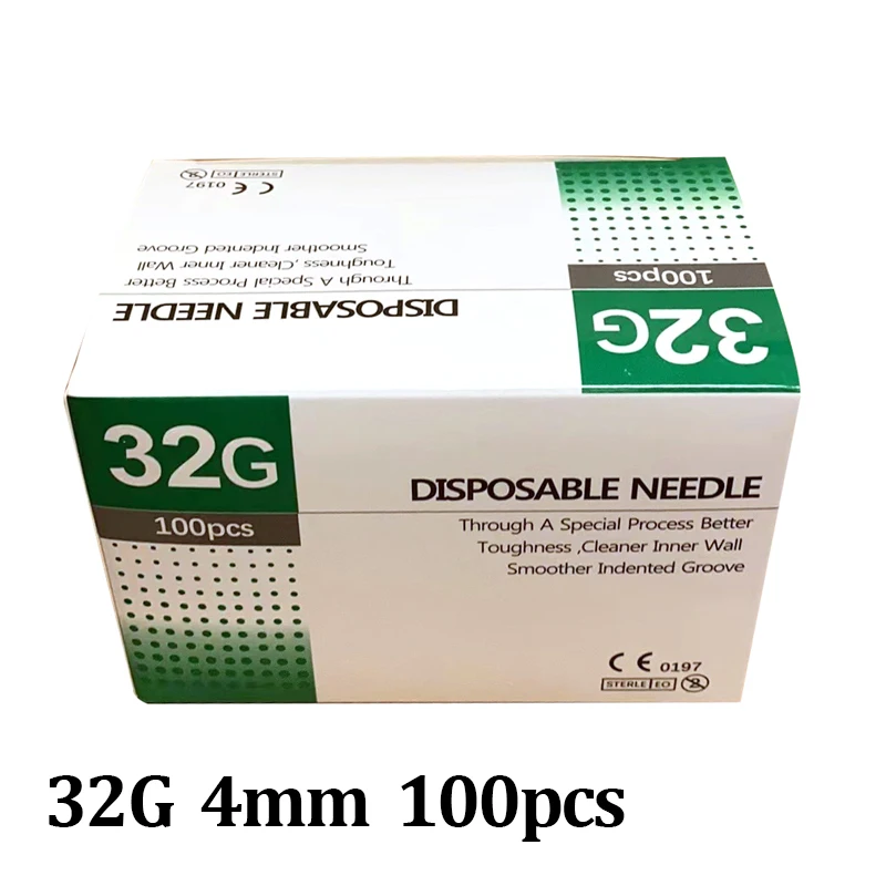 NONE 30G-34G schmerzlose Nadel Piercing Transparente Spritze Injektionskleber Klare Spitzenkappe Pharmazeutische Injektionsnadel 1,5/2,5/4/6 mm 4