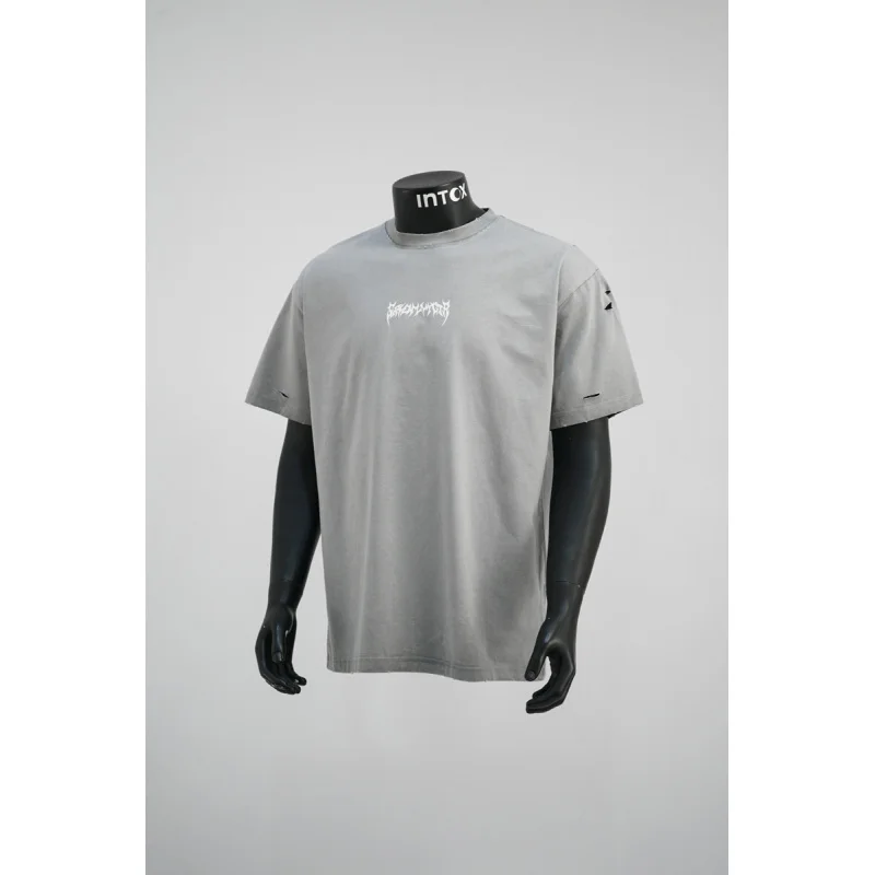 

Fashionable retro short sleeved T-shirt with men's scratch design for summer 2025, new street style loose casual men's clothing