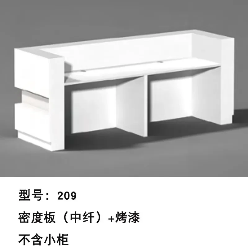 for Bar Checkout Page Modern Simple All White Baking Paint Beauty Salon Office Lighted Reception Desk