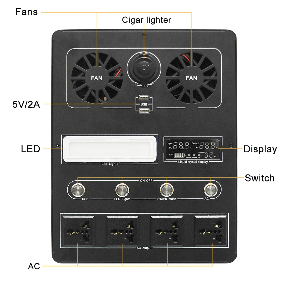 Mydopower Portable Power Station 3KW Solar Generator 2500/3000W Home Backup Emergency Power Supply Mit MPPT BMS UPS Function