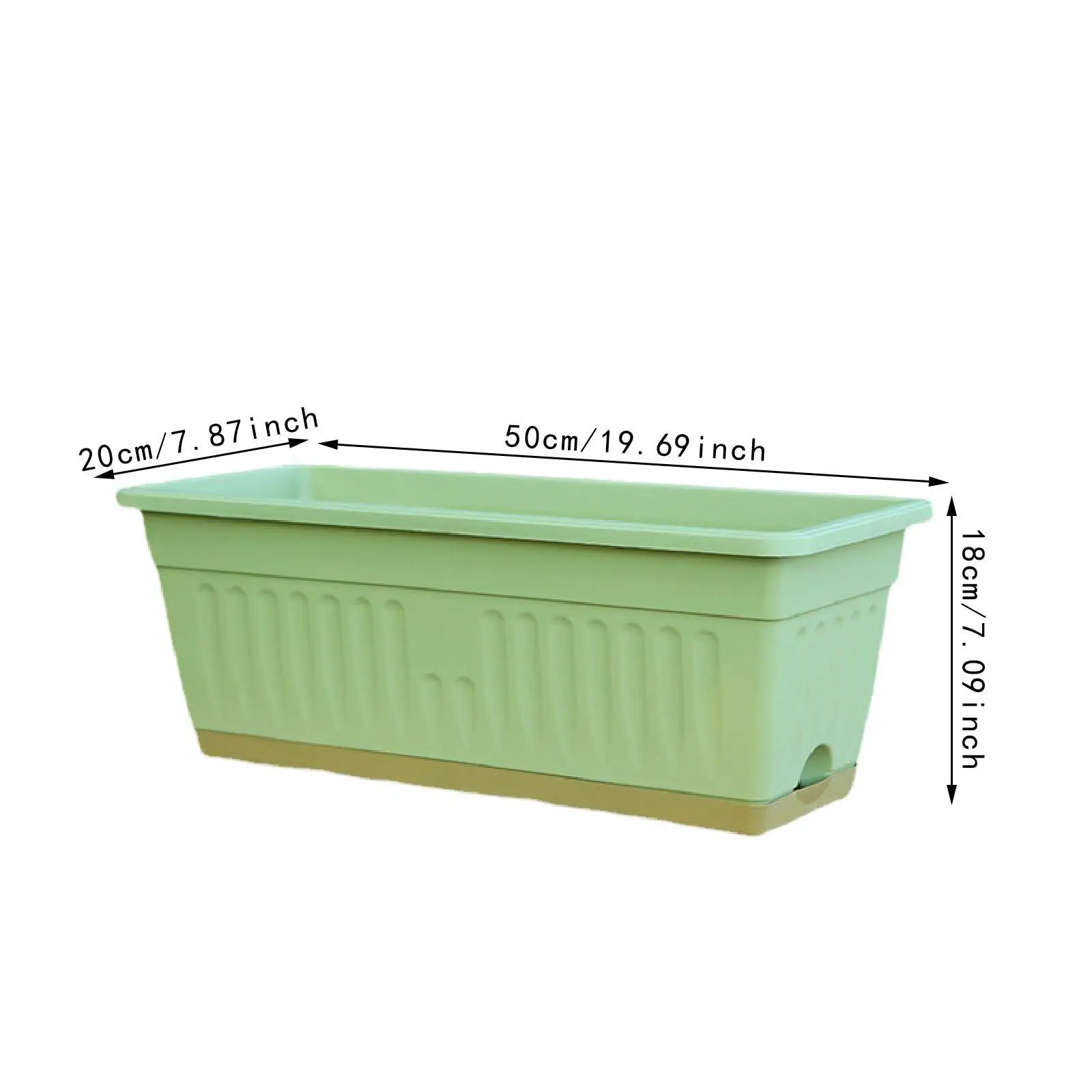 Flower Pot with Drainage Holes Detachable Tray Outside Window Box Planter