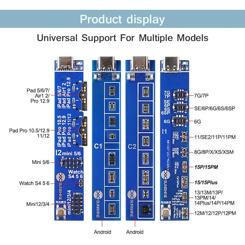 Sunshine SS-909 V7.0 Smart Charge Activation Circuit Board Universal Battery Quick Charging Plate Phone Android Repair Tester