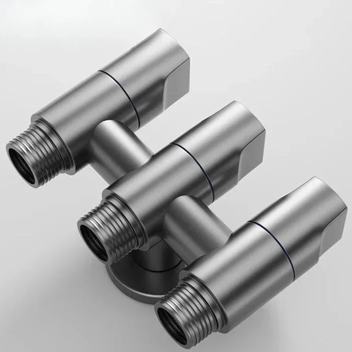 Multifunctional 3 Way Water Distributor Bathroom Faucets Wall Mounted Washing Machine Water Tap Stainless Steel Faucet