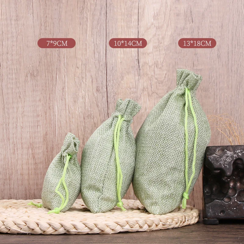 50 teile/los Leinen und Jute Kordelzug Tasche 7x9/10x14/13x18 cm schmuck Verpackung Hochzeit Süßigkeiten Weihnachten Party Geschenk Lagerung Tasche – Detail 3