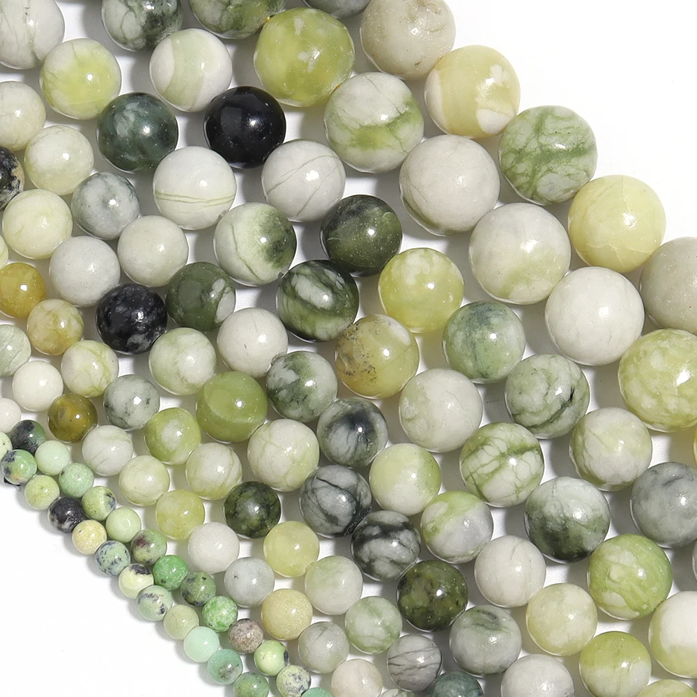 1 Strand Australian Jade Stone Beads Round Natural Stone Loose Beads For DIY Jewelry Necklace Bracelet Key Bag Chain Accessories