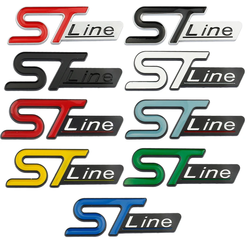 

Car 3D Metal ST Line Logo Badge Emblem Decals Sticker For Ford Focus 2 3 MK2 MK4 Fiesta Mondeo Falcon Territory Ecosport Kuga