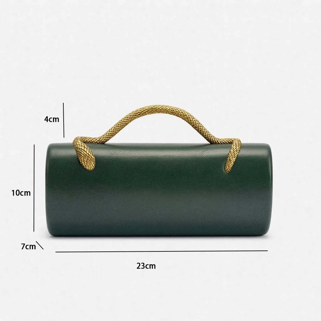 Tas Selempang & Jinjing Wanita Model Panjang dengan Gagang Motif Kulit Ular, Bahan PU Modis untuk Acara Malam