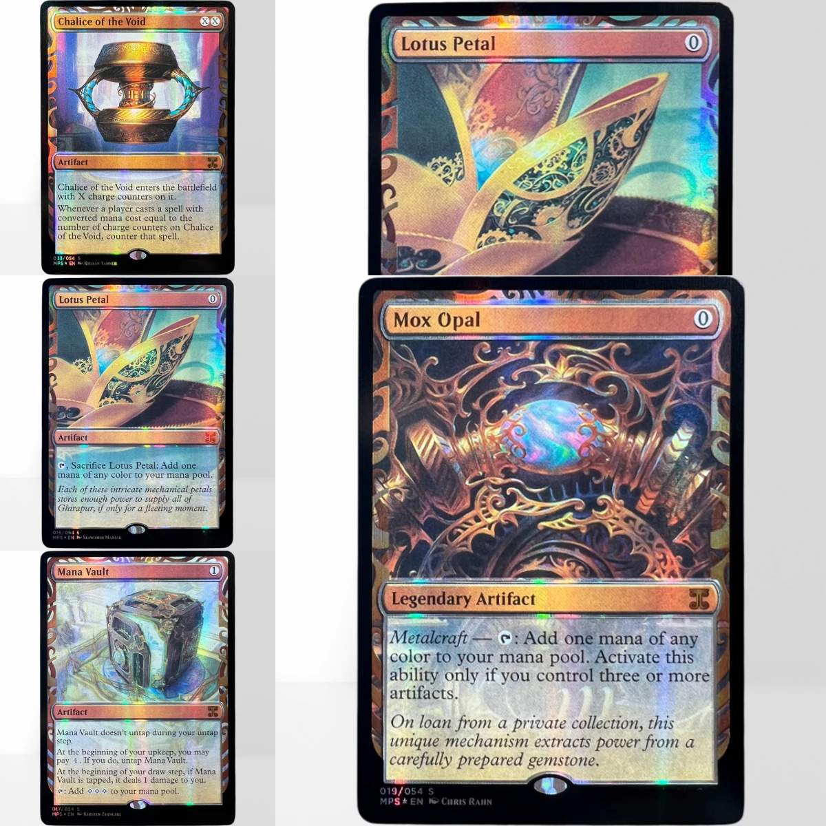 MPS FOIL TCG Proxy Mágico: Chalice of the Void, Chrome Mox, Grindstone, Lotus Petal, Mana Crypt, Mana Vault, German Black Core