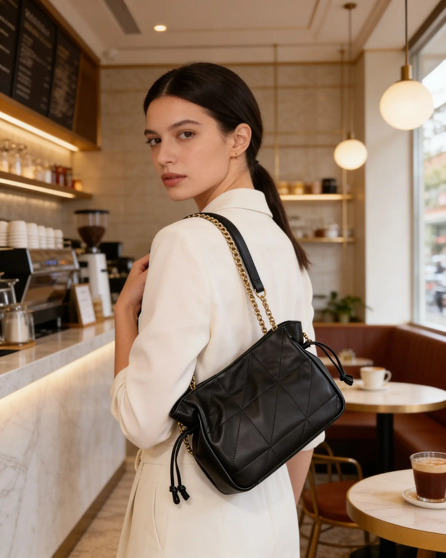 

Large Capacity Luxury Handbag Women's Genuine Leather Fashion Bag Chain Design Bag