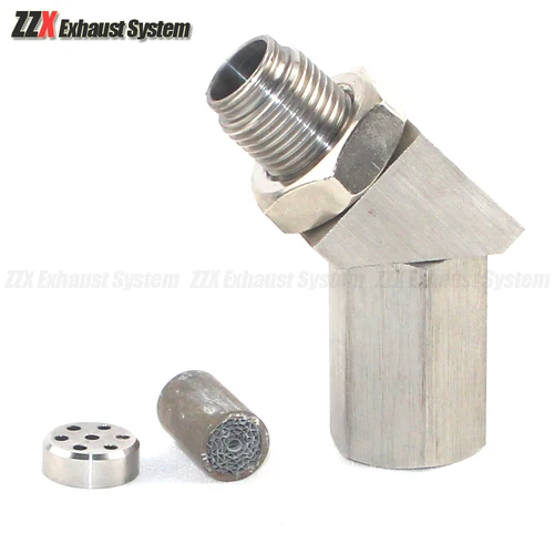 Imagen 1 del producto Silenciador de escape automotriz, protección de detección de oxígeno, relación de aire y combustible, 45 °, acero inoxidable 304 con catalizador catalítico