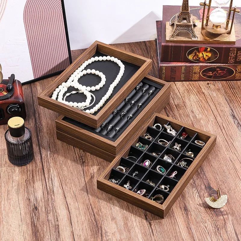 

1pc Multiple Styles Jewelry Dispaly Tray Necklace Bracelet Earrings Ring Brooches Storage Box Drawer Jewellery Organizers