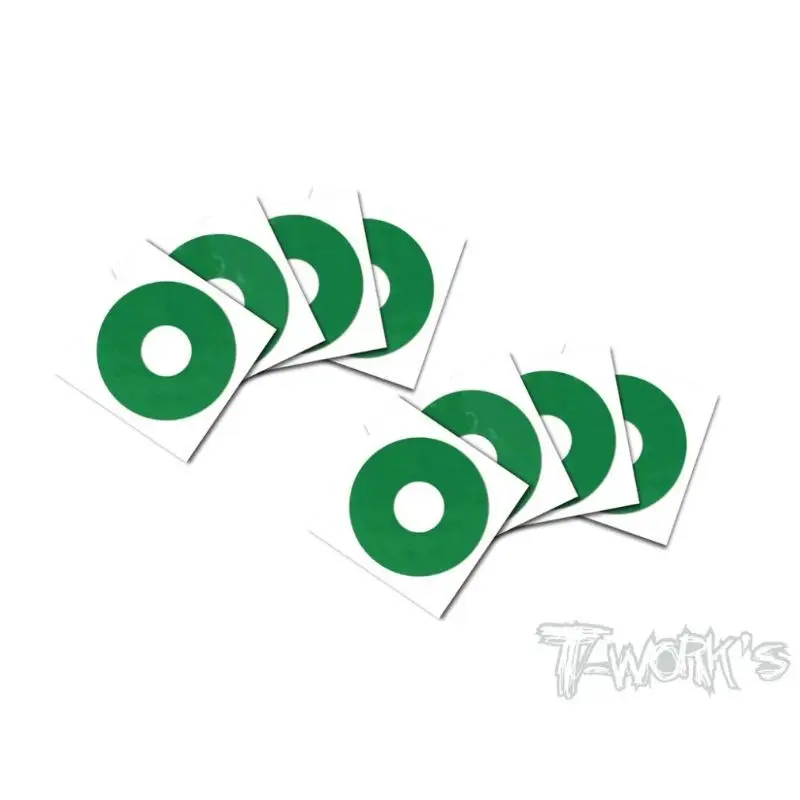 Adesivo per cerchi Buggy originale T Works TS-056-M in metallo cromato 1/8 8 pezzi. (4 colori) Strumento RC