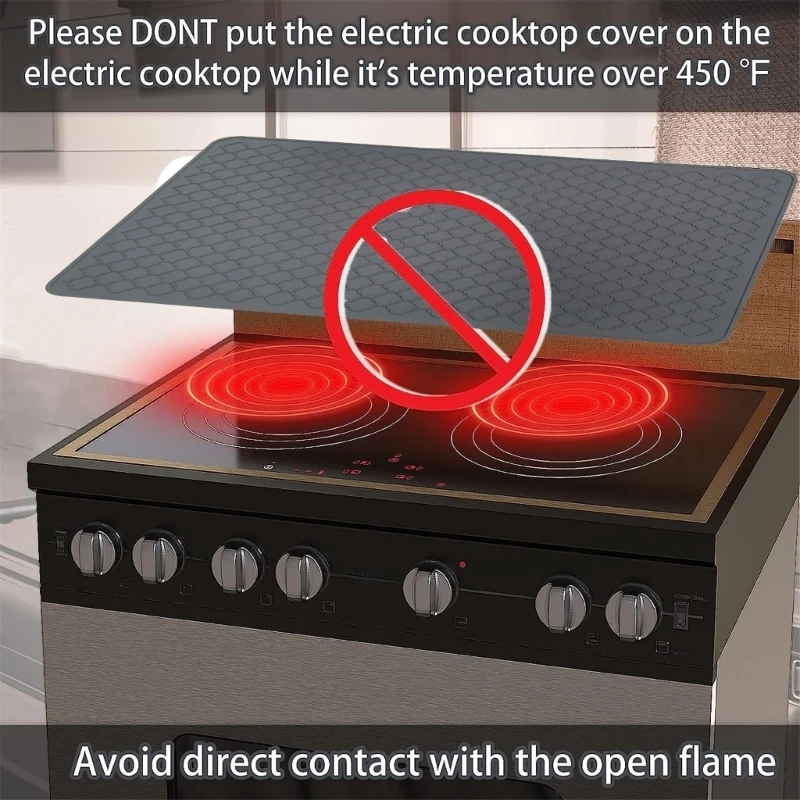 W8EA Indoor Pit Mats Thicken Rectangular Oil Proof Waterproof Floor Protector Proof Mats Suitable for Various Grills