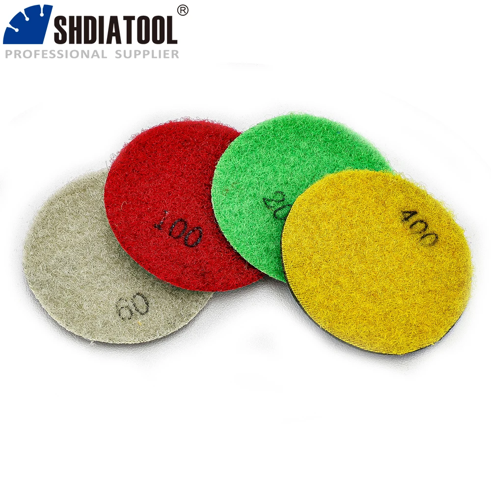 

SHDIATOOL 4Pcs Electroplated Diamond Polishing Pads Mini 2inch Sanding Disc Dia50mm Granite Marble Stone Sanding Polisher Set