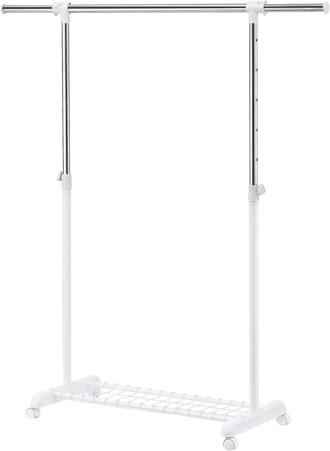 

Adjustable Clothing Rack for Hanging Clothes, Heavy Duty Garment Rack with Wheels，Free Standing Rolling Clothes Rack with Sh