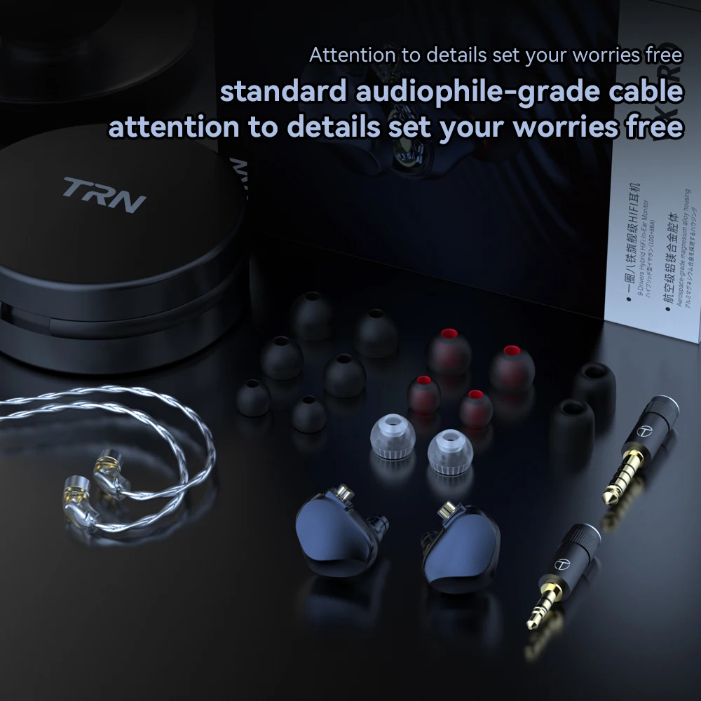 TRN VX Pro 8BA+1DD Hybrid Metal In Ear Earphones IEM HIFI Monitor Running Headphones Earplug Headset BAX MT3 For Xiaomi Iphone