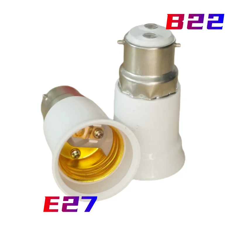 

Converter Socket B22 to E27/E26 Light Lamp Bulb Base Bayonet Cap to Edison Screw PBT Material Fireproof Holder Adapter