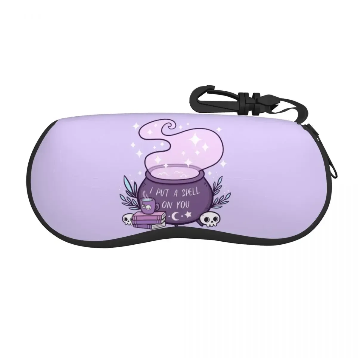 Custom Witch Cauldron Shell Glasses Case Unisex Fashion Halloween Occult Gothic Skull Eyeglasses Case Sunglasses Protector Box