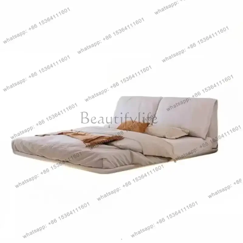 PG Support Lumbar Double Bed Set Light Beige Modern Household Bases Frames Bed Bedroom Sets Solid Wood Cama Box Casal Furniture