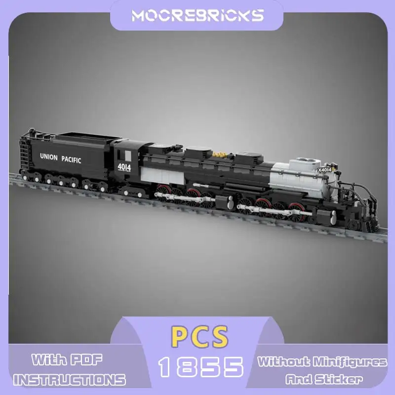MOC Amerikanische Big Boy 4014 Dampflokomotive Bausteine Schwerer Retro-Expresszug Eisenbahnfahrzeug Modell DIY Spielzeug Geschenk