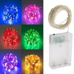 Cadena de luces LED de alambre de cobre, iluminación de vacaciones, hadas para guirnalda de árbol de Navidad, decoración de fiesta de boda, 1M, 2M, 5M, 10M, 20M