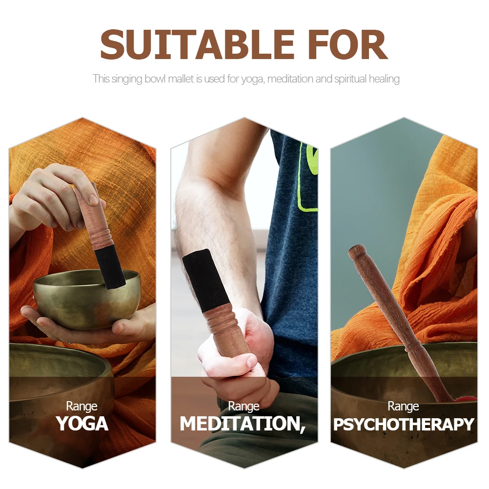 

2pcs s Wooden Sound Bowl Stick Mallet for Singing Bowl Gong Accessories Meditation Yoga Tibetan Parts Portable Lightweight