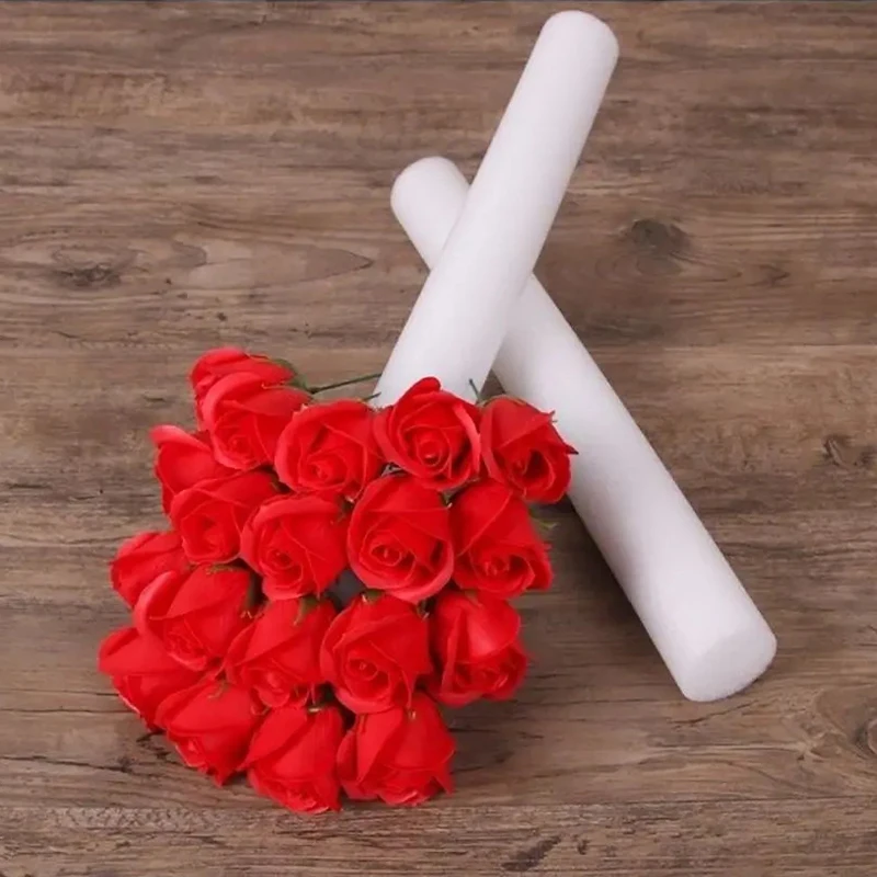 1PC 40*5cm DIY Foam Strip Wedding Flower Arrangement Base Cylindrical White Stick Solid Curtain Floral Sponge Event Party Props