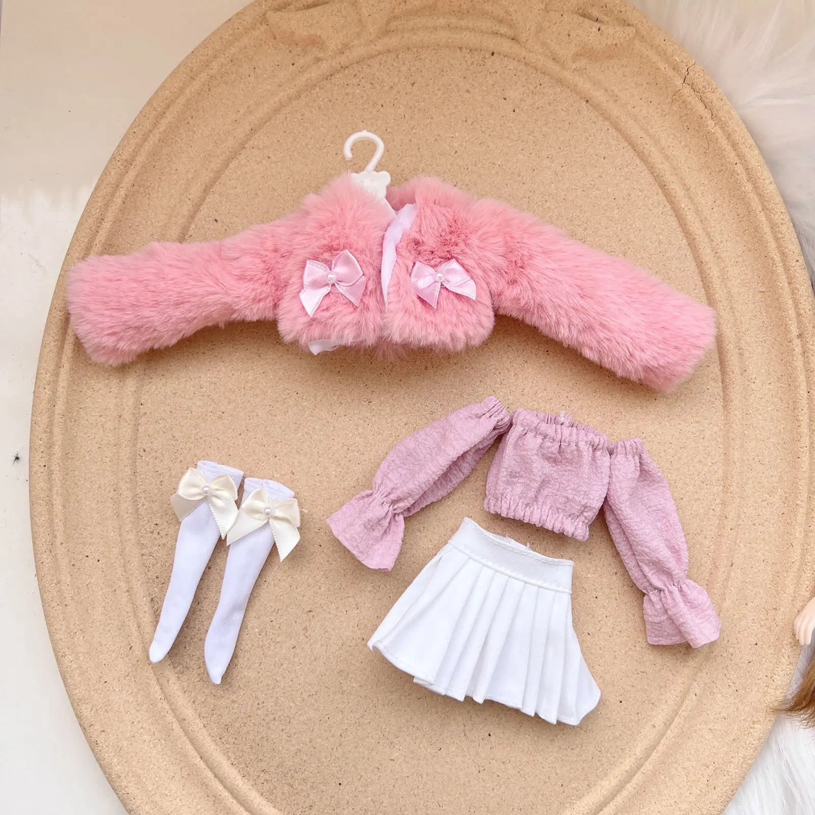 Blythe Doll Dress Set OB22 OB24 AZONE Plush Jacket Winter Set Blythe doll clothes Handmade 28-30cm Doll Accessories Cute Doll