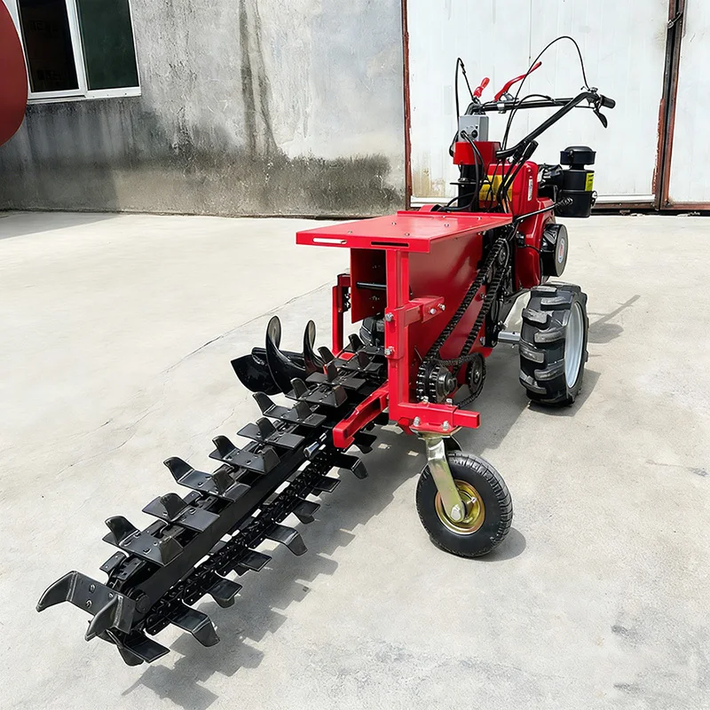 8.5KW Mini Chain Trencher  Walk-Behind EPA EU5 Approved Ditching Machine Max Depth 1200mm