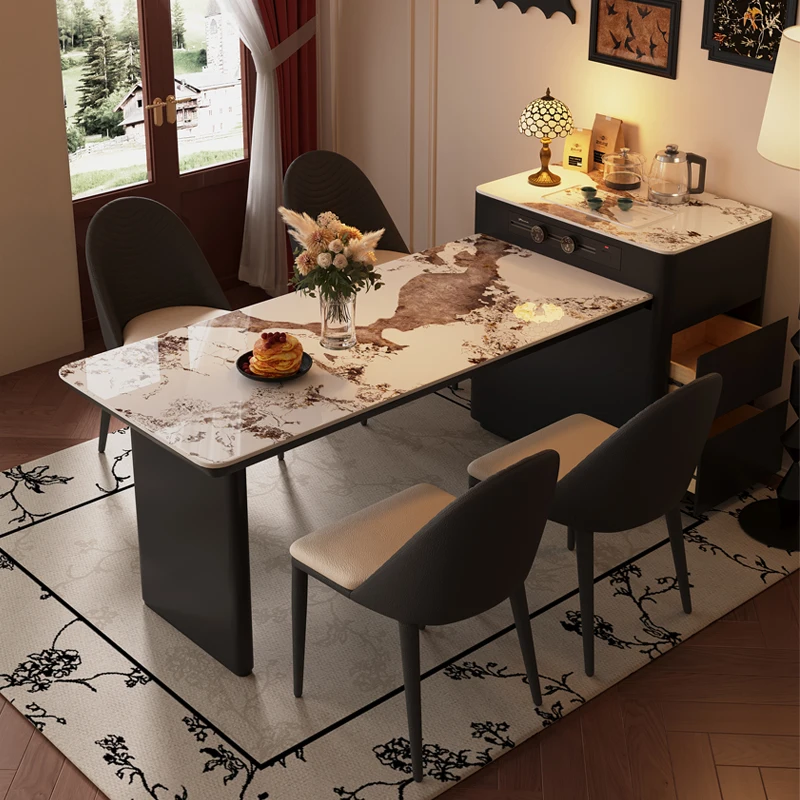 -For  Luxury Dining Tables Wooden Chairs Sets Extendable Kitchen Table Island Center Modern Balcony Muebles Backyard Furnit