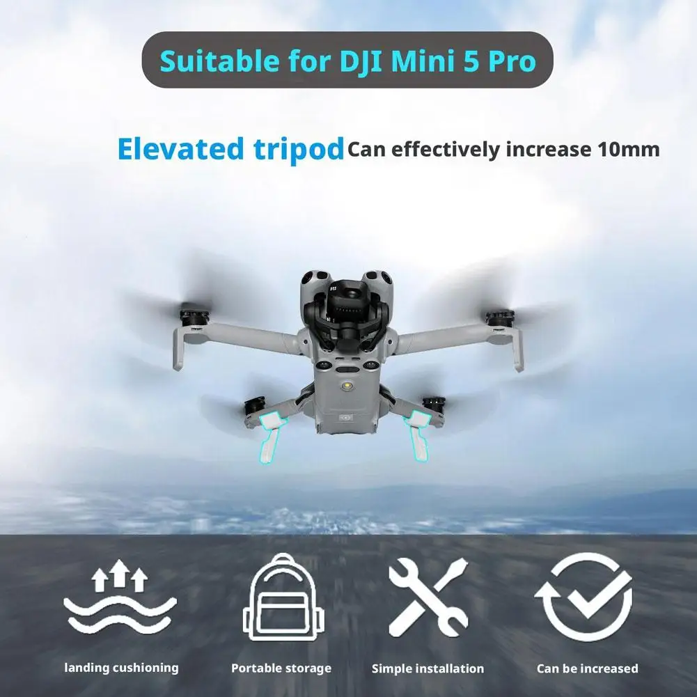 Faltbares Fahrwerk für DJI Mini 5 Pro Drohne, ABS-Höhenverlängerung, Anti-Drop-Schutzfüße, stoßfestes Fahrwerk